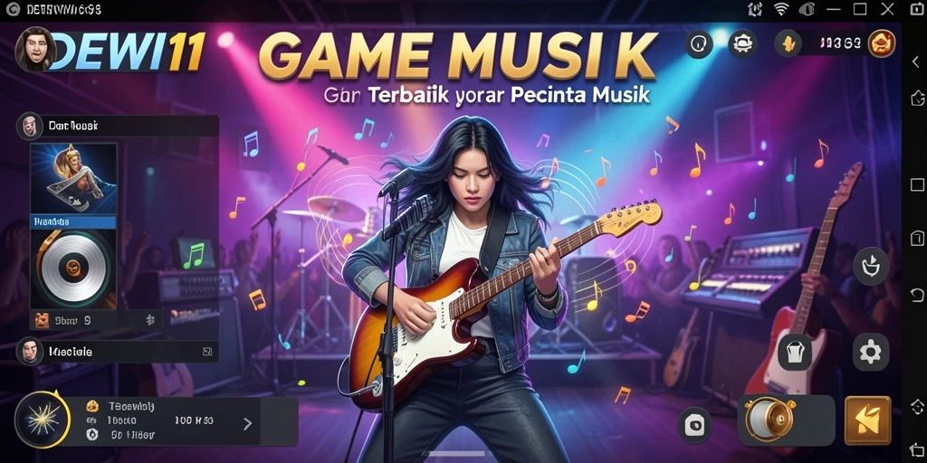 Tampilan menarik dari gameplay DEWI11 dengan nuansa musik yang menggugah.