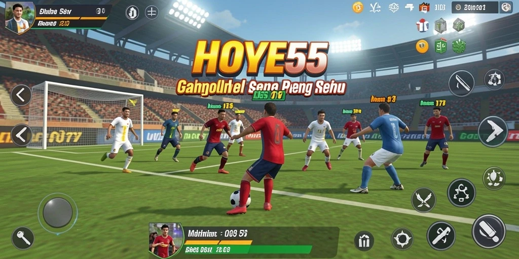 Screenshot gameplay HOYE55 menunjukkan aksi seru dan olahraga yang mendebarkan.