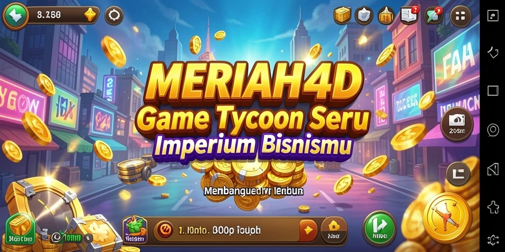 Tampilan gameplay MERIAH4D dengan simulasi bisnis Tycoon.