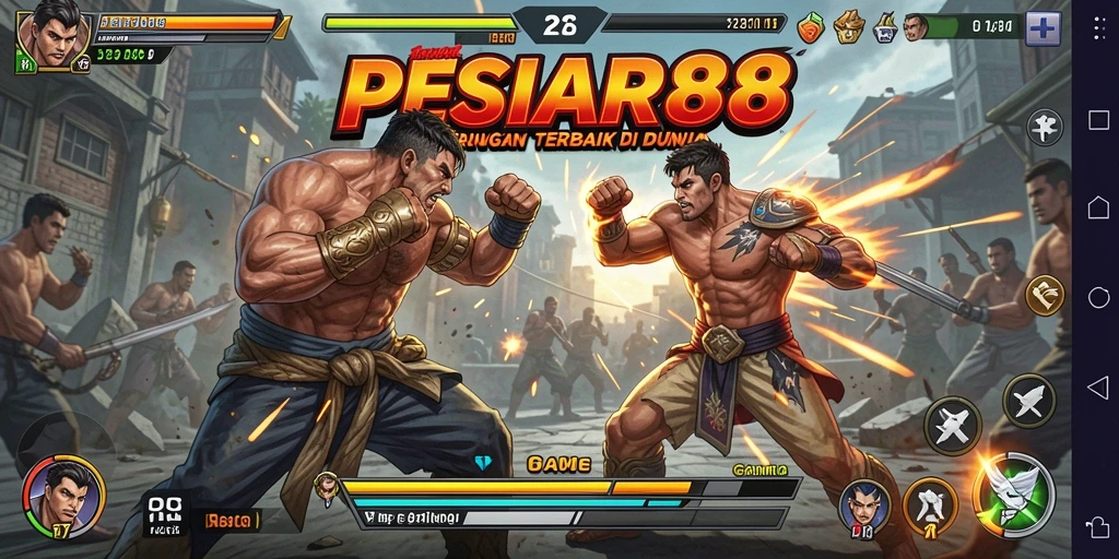Tangkapan layar PESIAR88 menunjukkan aksi pertarungan yang intens.