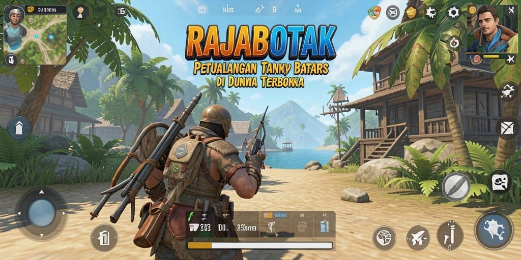 Tampilan dinamis gameplay RAJABOTAK di dunia terbuka.