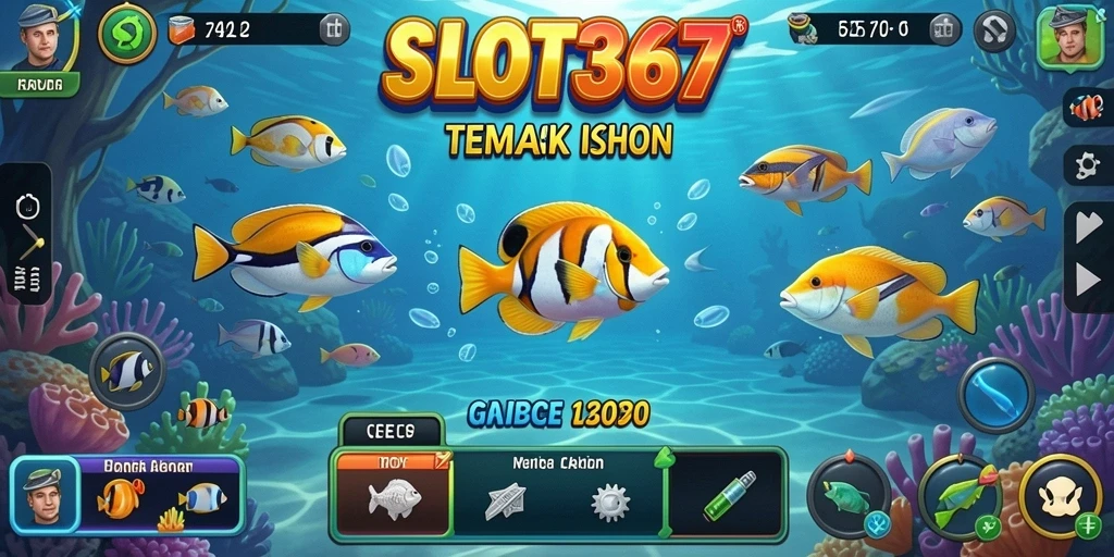 Tampilan gameplay menarik dari SLOT367 dengan ikan berwarna-warni.