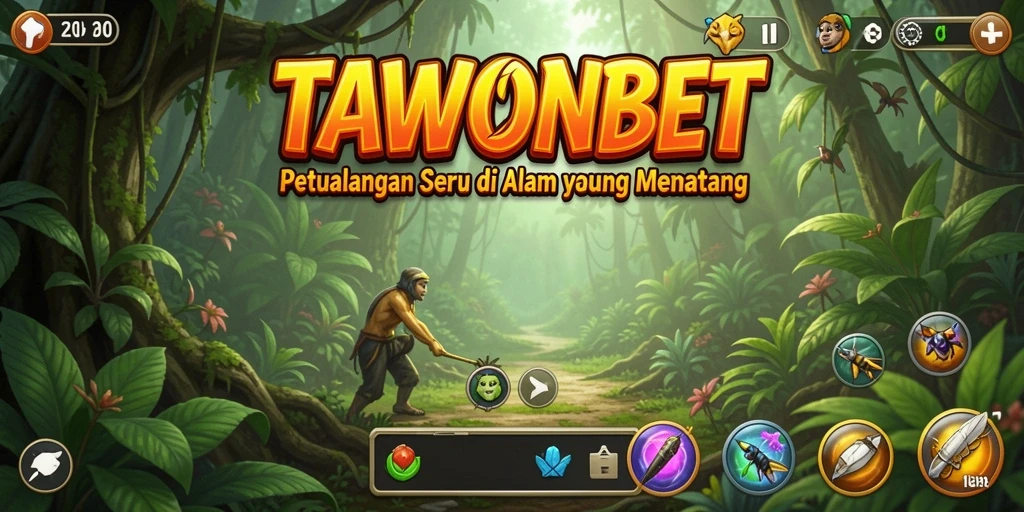 Gambar menampilkan aksi petualangan seru dalam TAWONBET.