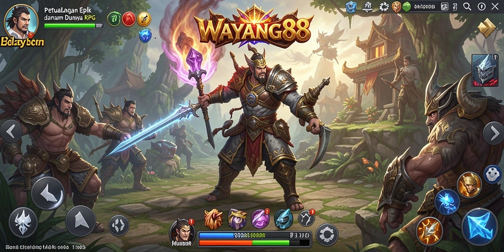 Tampilan gameplay RPG yang menarik dan dinamis di WAYANG88.