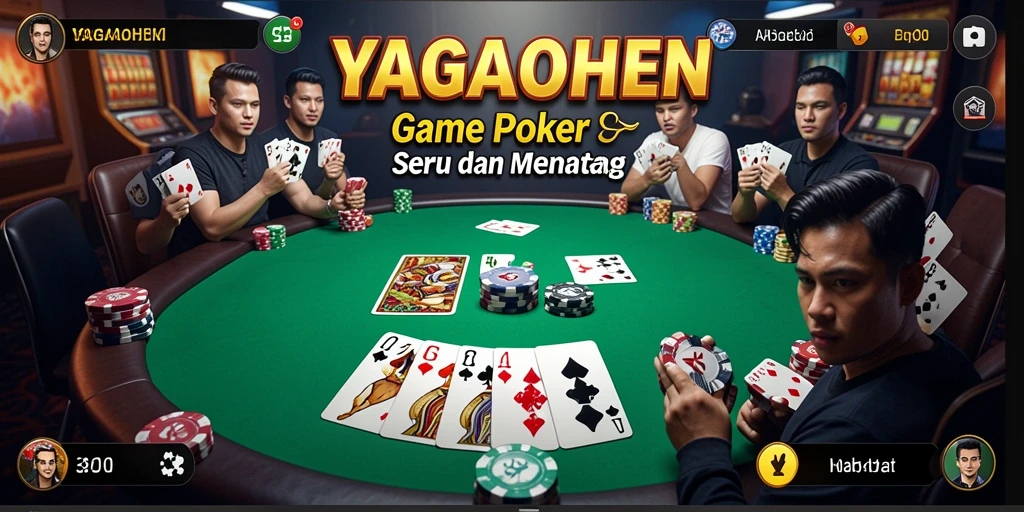 Menampilkan gameplay seru dari aplikasi Poker YAGAOHEN.
