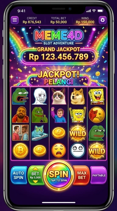 Tampilan aplikasi meme4d dengan antarmuka yang menarik dan mudah digunakan.